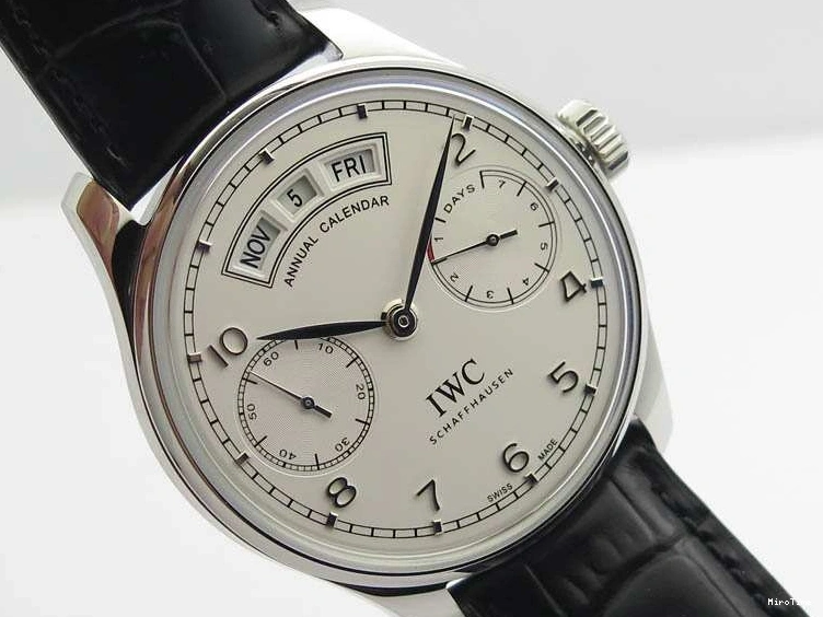 MIROTIME 0208 SportInspired Portuguese Real PR Real Annual Calendar IW503501 YLF 1:1 Best Edition White Dial On Leather Strap A 7241